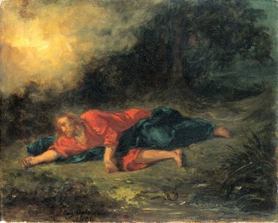 De doodsangst in de tuin door Ferdinand Victor Eugene Delacroix
